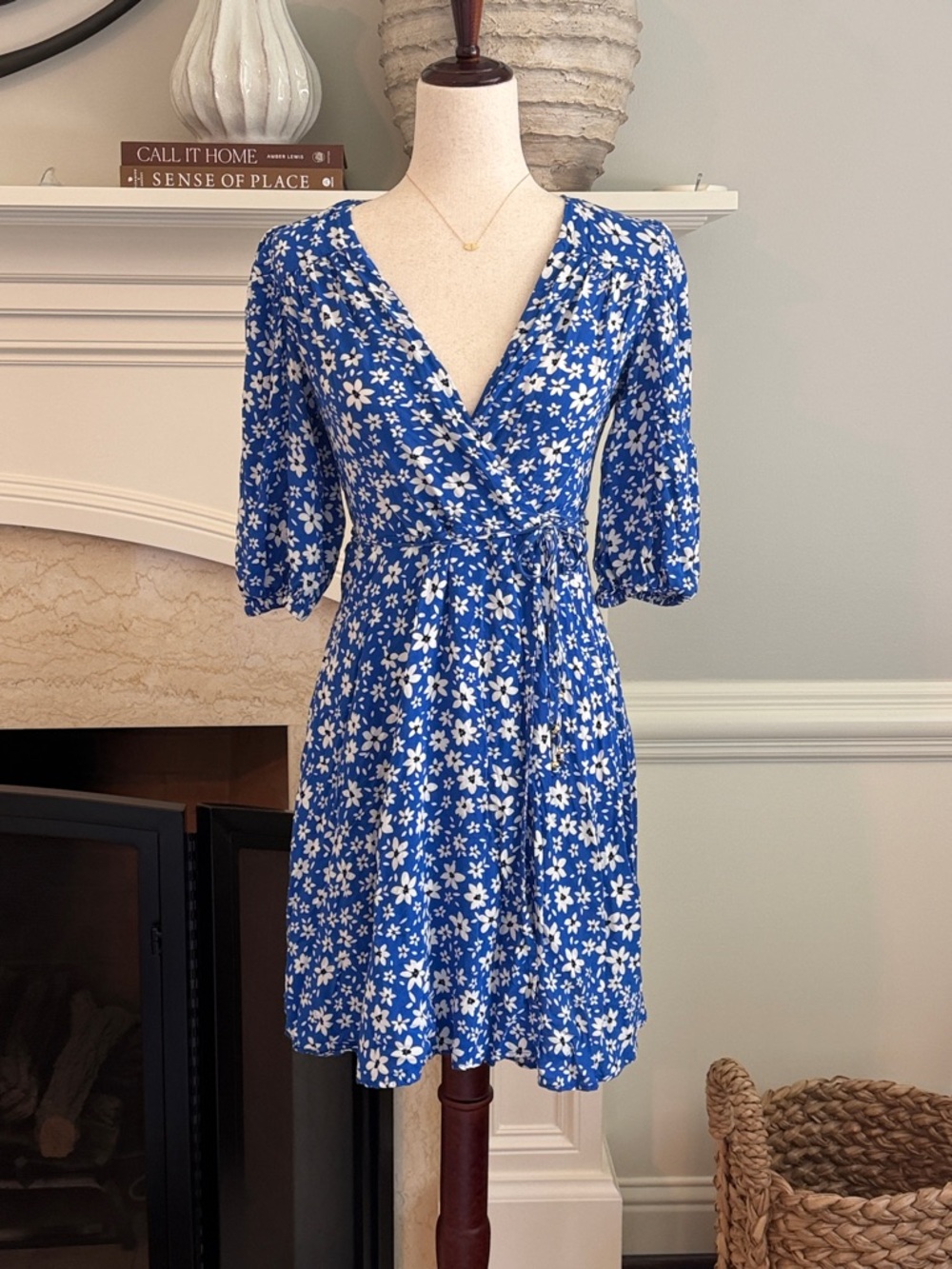 Calvin Klein Daisy Floral Wrap Dress